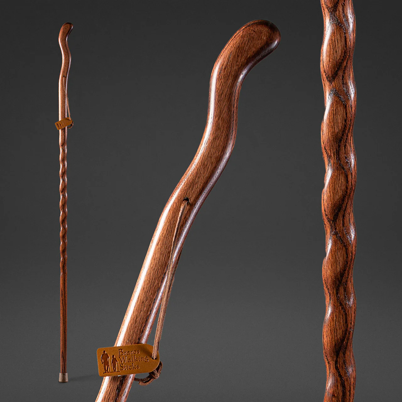 Twisted Oak Ergonomic Fitness Handcrafted Walking Stick - Image 5