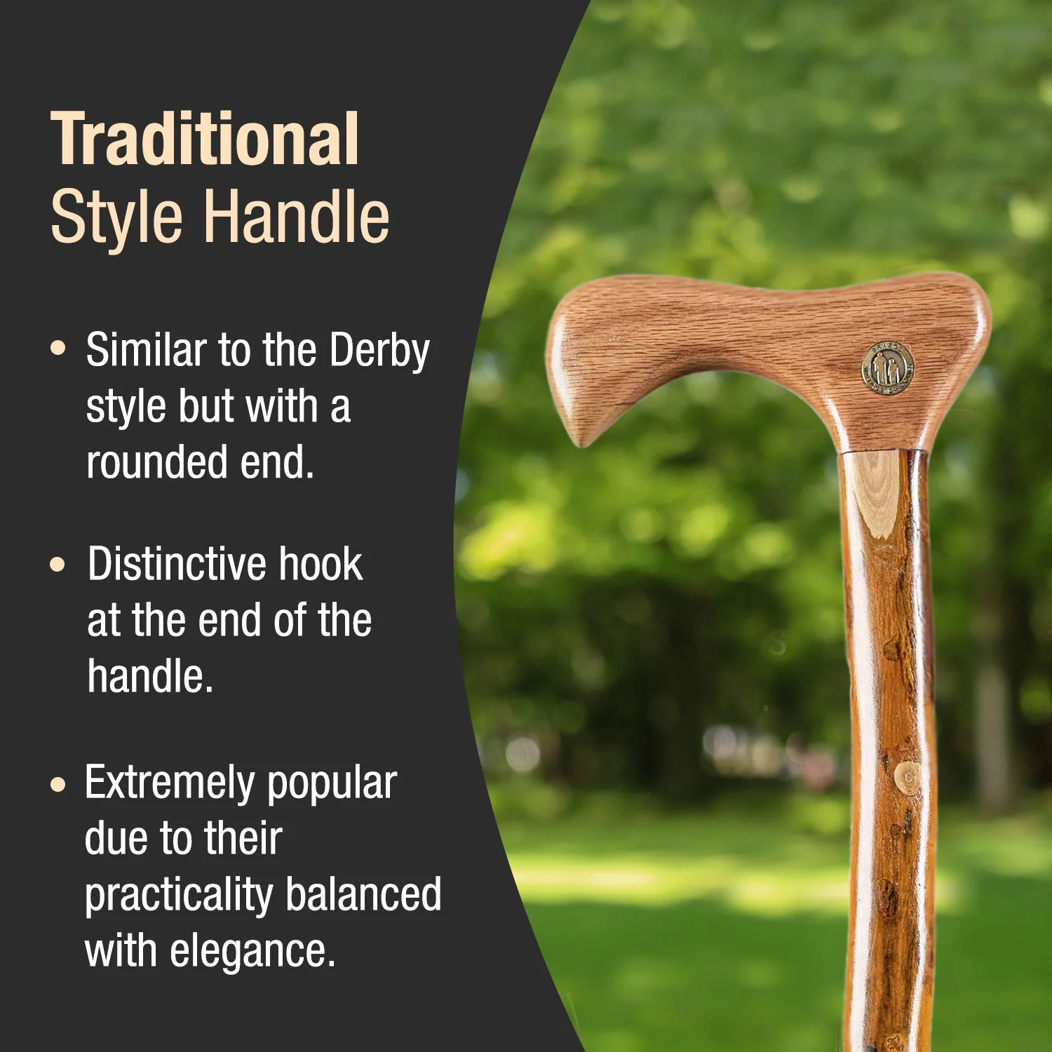 Twisted Hickory Traditional Rustic Walking Cane 37" - Image 3