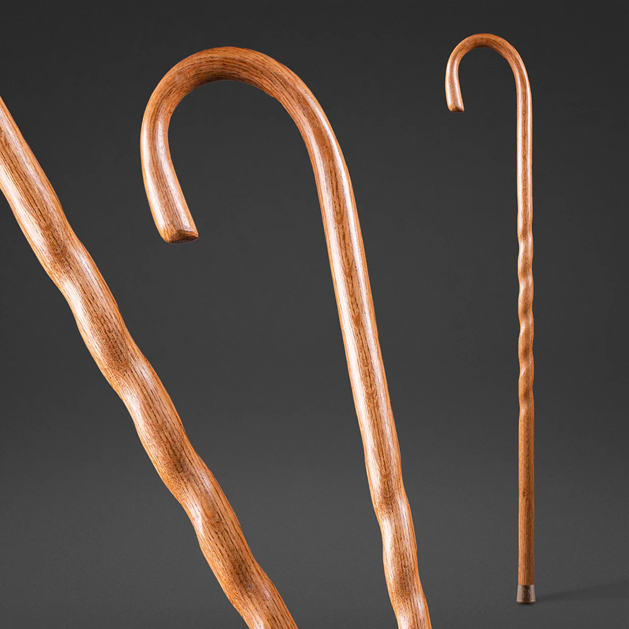 Twisted Oak Crook Neck Handcrafted Walking Cane 37" - Image 6
