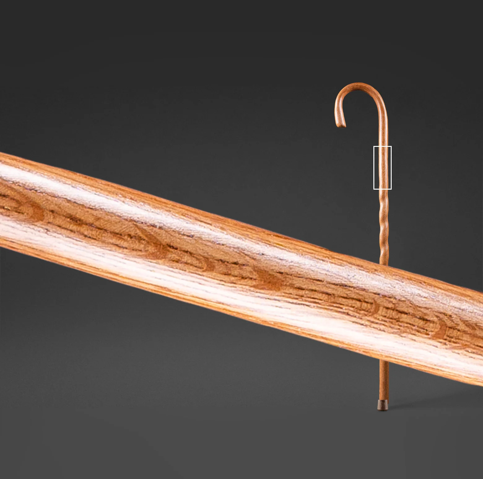 Twisted Oak Crook Neck Handcrafted Walking Cane 37" - Image 9