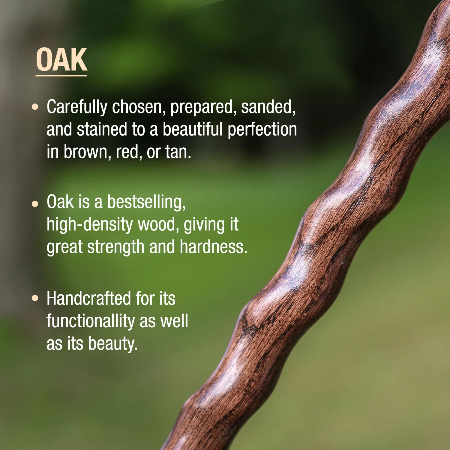 Twisted Oak Ergonomic Fitness Handcrafted Walking Stick - Image 3