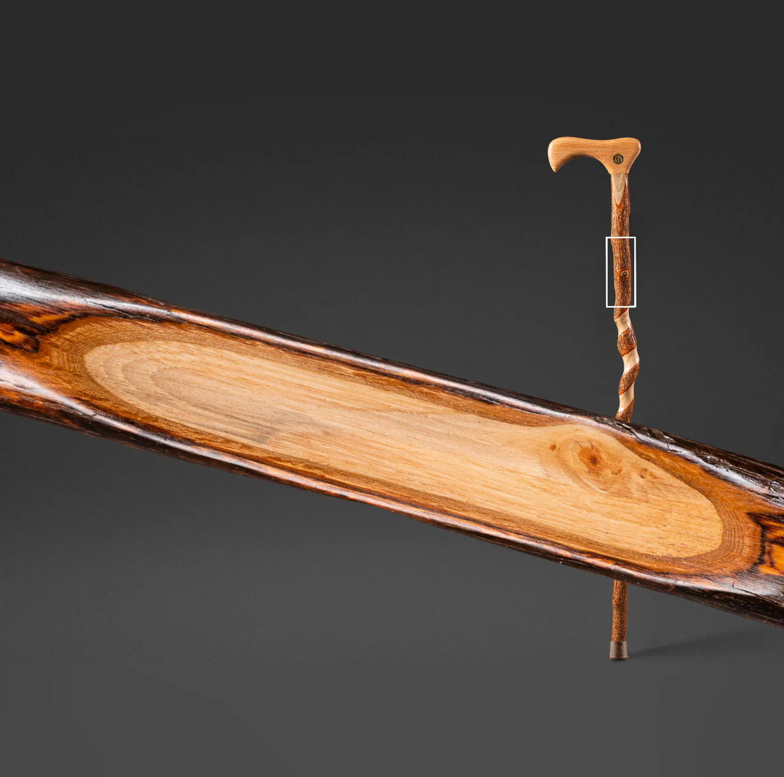Twisted Sassafras Traditional Rustic Walking Cane 37" - Image 7